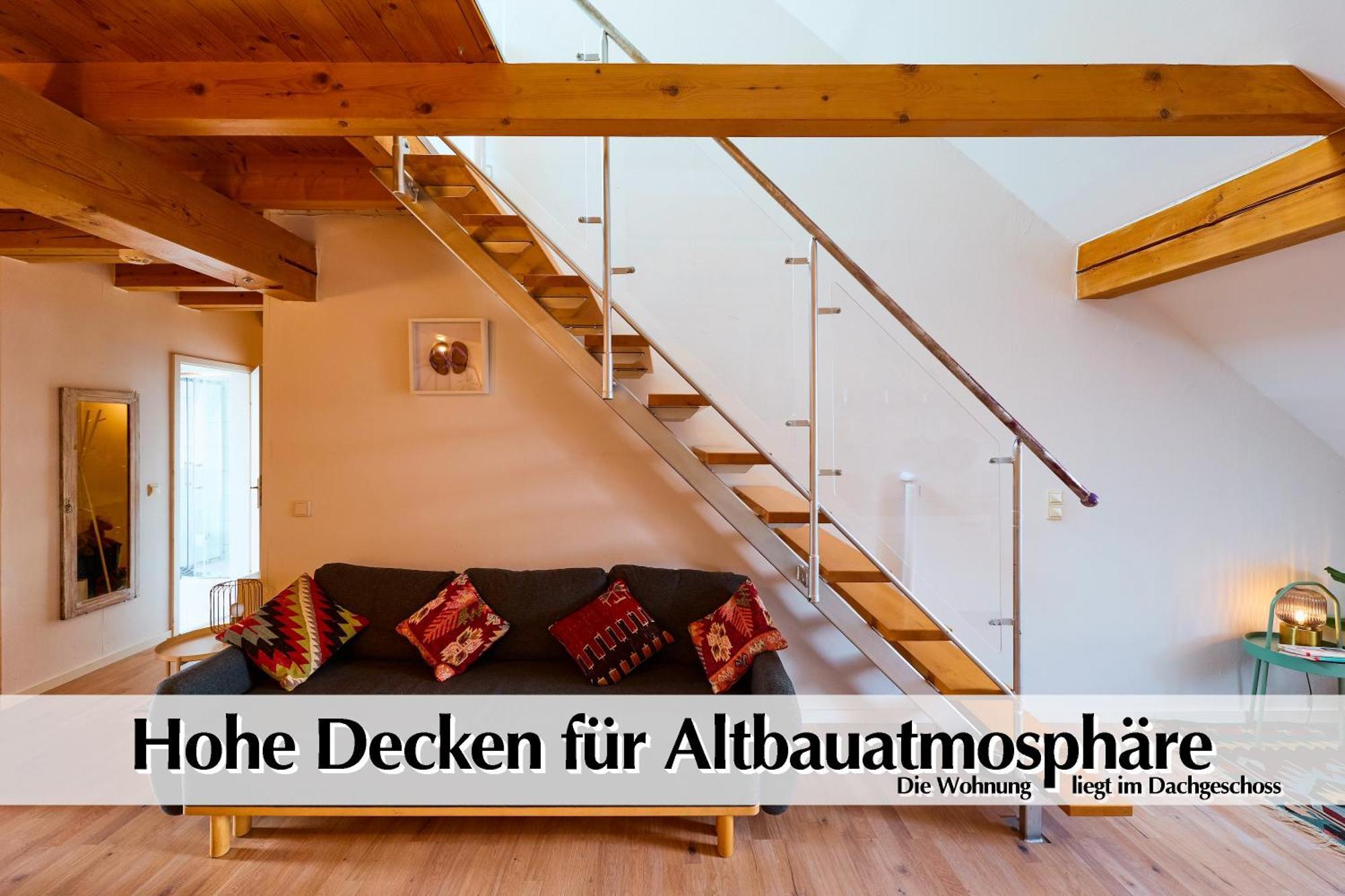 Helle 72Qm Maisonette Wohnung Im Herzen Erfurts Mit Kingsize Bett, Smart-Tv, Etc Exterior foto