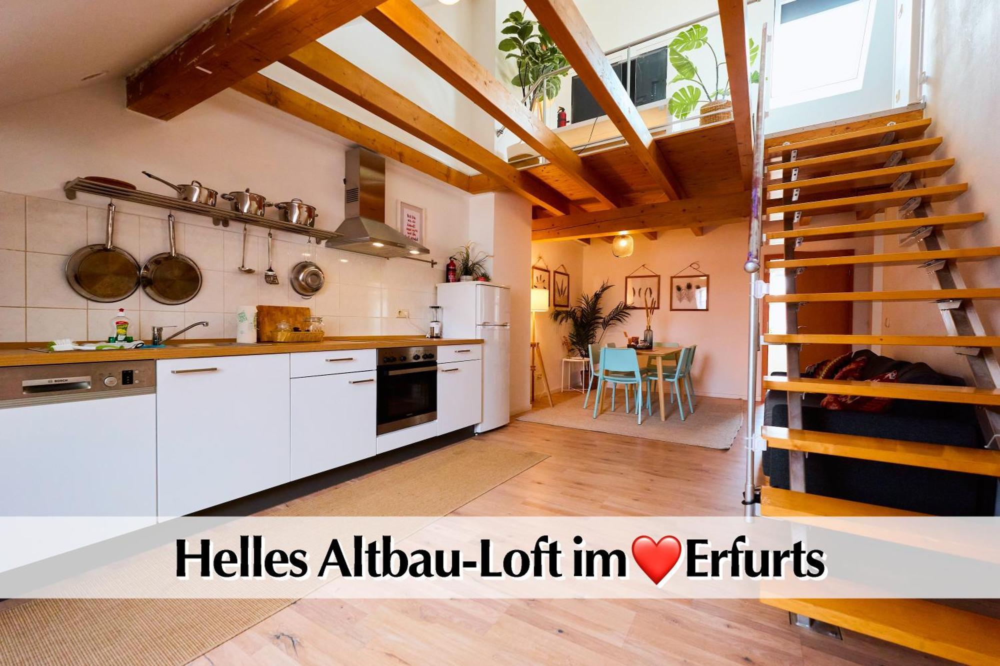 Helle 72Qm Maisonette Wohnung Im Herzen Erfurts Mit Kingsize Bett, Smart-Tv, Etc Exterior foto